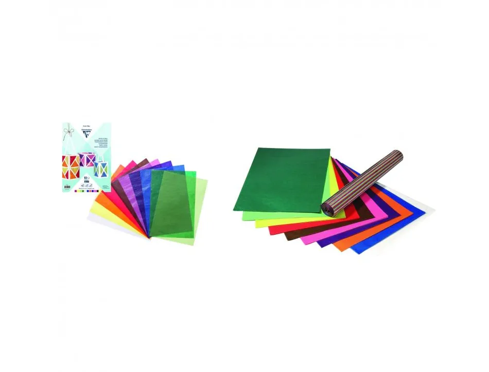 Papier vitrail clairefontaine 20x30cm coloris assortis paquet 10 feuilles