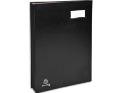 Parapheur direction exacompta 24 compartiments couverture plastifiée intérieur carte rigide dos à soufflets coloris noir