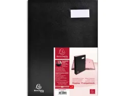 Parapheur direction exacompta 12 compartiments couverture plastifiée intérieur carte rigide dos à soufflets coloris noir