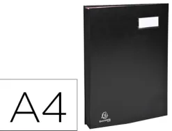 Parapheur direction exacompta 18 compartiments couverture plastifiée intérieur carte rigide dos à soufflets coloris noir
