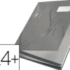 Parapheur leitz design 18 onglets rigides oeillets intercalaires porte-étiquette 340x25x240mm coloris gris