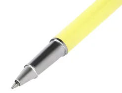 Parure stylo-bille et roller belius endless summer aluminium atributs argent encre bleue coloris jaune coffret cadeau