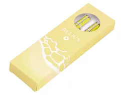 Parure stylo-bille et roller belius endless summer aluminium atributs argent encre bleue coloris jaune coffret cadeau