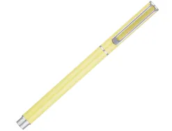 Parure stylo-bille et roller belius endless summer aluminium atributs argent encre bleue coloris jaune coffret cadeau