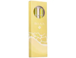 Parure stylo-bille et roller belius endless summer aluminium atributs argent encre bleue coloris jaune coffret cadeau