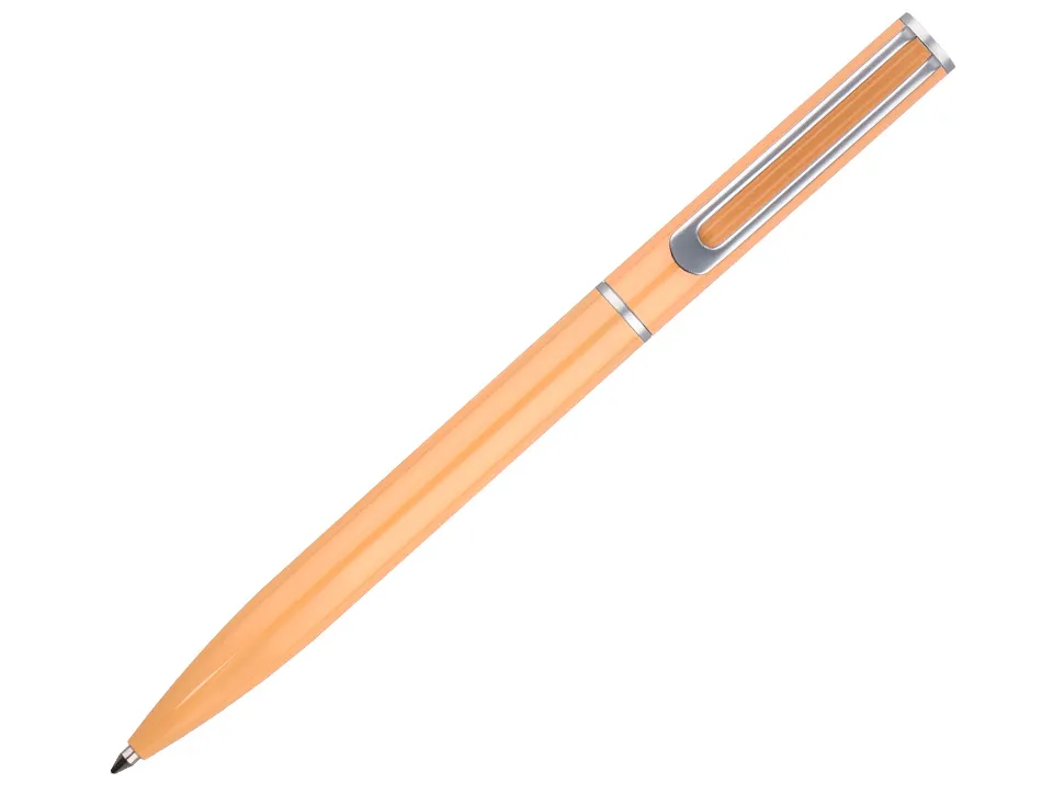 Parure stylo-bille et roller belius endless summer aluminium atributs argent encre bleue coloris orange coffret cadeau