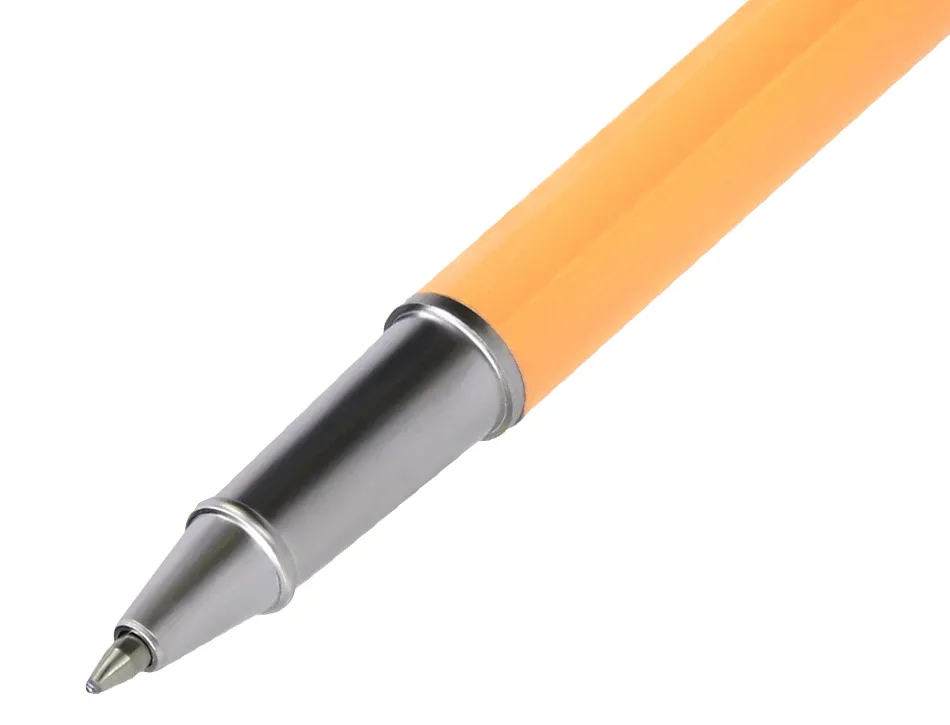 Parure stylo-bille et roller belius endless summer aluminium atributs argent encre bleue coloris orange coffret cadeau