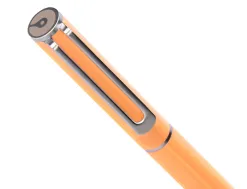 Parure stylo-bille et roller belius endless summer aluminium atributs argent encre bleue coloris orange coffret cadeau