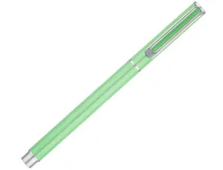 Parure stylo-bille et roller belius endless summer aluminium atributs argent encre bleue coloris vert coffret cadeau