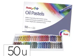 Pastel huile pentel corps rond enrobage papier non salissant diamètre 8mm boîte 50 unités