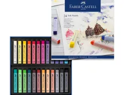 Pastel tendre faber-castell goldfaber studio carré 66mm coloris brillant intense bonne résistance lumière boîte 24u