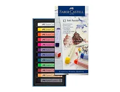 Pastel tendre faber-castell goldfaber studio carré 66mm coloris brillant intense bonne résistance lumière boîte 12u