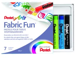 Pastel tissus pentel arts fabric fun corps rond enrobage papier diam. 8mm coloris assortis etui 7