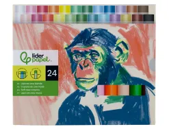 Pastels tendres liderpapel corps rond coloris assortis etui 24 unites