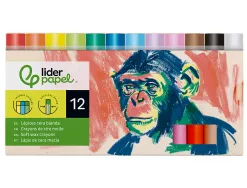 Pastels tendres liderpapel corps rond coloris assortis etui 12 unites