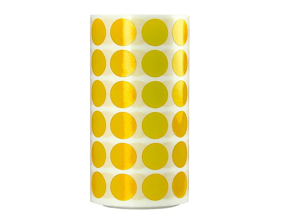 Pastille adhesive liderpapel diametre 15mm coloris jaune rouleau 2500 unites boite carton