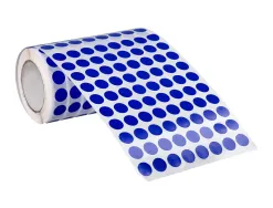 Pastille adhesive liderpapel diametre 10,5mm coloris bleu rouleau 6000 unites boite carton