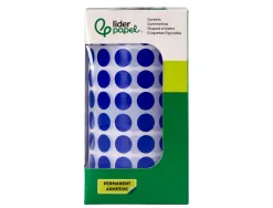 Pastille adhesive liderpapel diametre 10,5mm coloris bleu rouleau 6000 unites boite carton