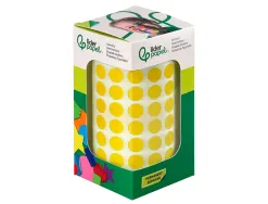 Pastille adhesive liderpapel diametre 10,5mm coloris jaune rouleau 6000 unites boite carton