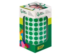 Pastille adhesive liderpapel diametre 10,5mm coloris vert rouleau 6000 unites boite carton
