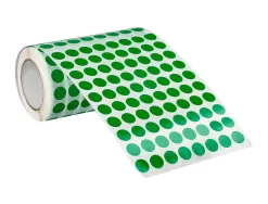 Pastille adhesive liderpapel diametre 10,5mm coloris vert rouleau 6000 unites boite carton