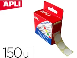 Pastille adhésive apli agipa diamètre 15mm permanente coloris blanc boîte 150 unités