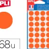 Pastille adhésive apli agipa diamètre 15mm permanente coloris orange pochette 168 unités