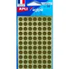 Pastille adhésive apli agipa diamètre 8mm permanente coloris or pochette 308 unités