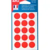 Pastille adhésive apli agipa diamètre 19mm permanente coloris rouge pochette 90 unités