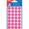 Pastille adhésive apli agipa diamètre 15mm permanente coloris rose pochette 168 unités