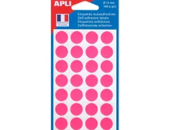 Pastille adhésive apli agipa diamètre 15mm permanente coloris rose pochette 168 unités
