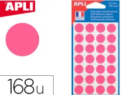 Pastille adhésive apli agipa diamètre 15mm permanente coloris rose pochette 168 unités