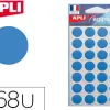 Pastille adhésive apli agipa diamètre 15mm coloris bleu pochette 168 unités