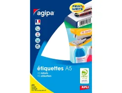 Pastille adhésive apli agipa diamètre 30mm permanente coloris blanc étui a5 384 unités