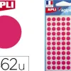 Pastille adhésive apli agipa diamètre 8mm permanente coloris rose pochette 462 unités