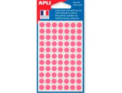 Pastille adhésive apli agipa diamètre 8mm permanente coloris rose pochette 462 unités