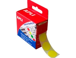 Pastille adhésive apli agipa diamètre 15mm permanente coloris jaune boîte 150 unités