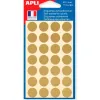 Pastille adhésive apli agipa diamètre 15mm permanente coloris or pochette 112 unités