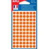 Pastille adhésive apli agipa diamètre 8mm permanente coloris orange pochette 462 unités