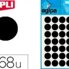 Pastille adhésive apli agipa diamètre 15mm permanente coloris noir pochette 168 unités