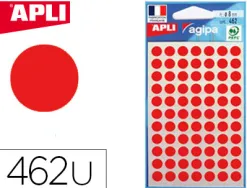 Pastille adhésive apli agipa diamètre 8 mm coloris rouge pochette 462 unités