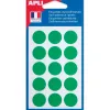 Pastille adhésive apli agipa diamètre 19mm permanente coloris vert pochette 90 unités