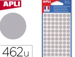 Pastille adhésive apli agipa diamètre 8mm permanente coloris argent pochette 308 unités
