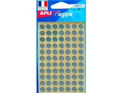 Pastille adhésive apli agipa diamètre 8mm permanente coloris argent pochette 308 unités