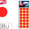 Pastille adhésive apli agipa diamètre 15mm coloris rouge pochette 168 unités