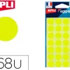 Pastille adhésive apli agipa diamètre 15mm coloris jaune pochette 168 unités