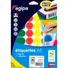 Pastille adhésive apli agipa diamètre 24mm coloris assortis pochette 280 unités