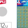 Pastille adhésive apli agipa diamètre 15mm permanente coloris argent pochette 112 unités