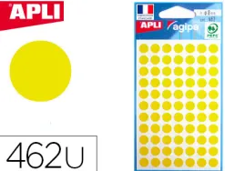 Pastille adhésive apli agipa diamètre 8 mm coloris jaune pochette 462 unités