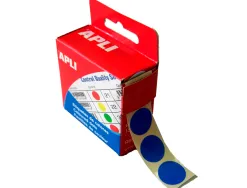 Pastille adhésive apli agipa diamètre 15mm permanente coloris bleu boîte 150 unités
